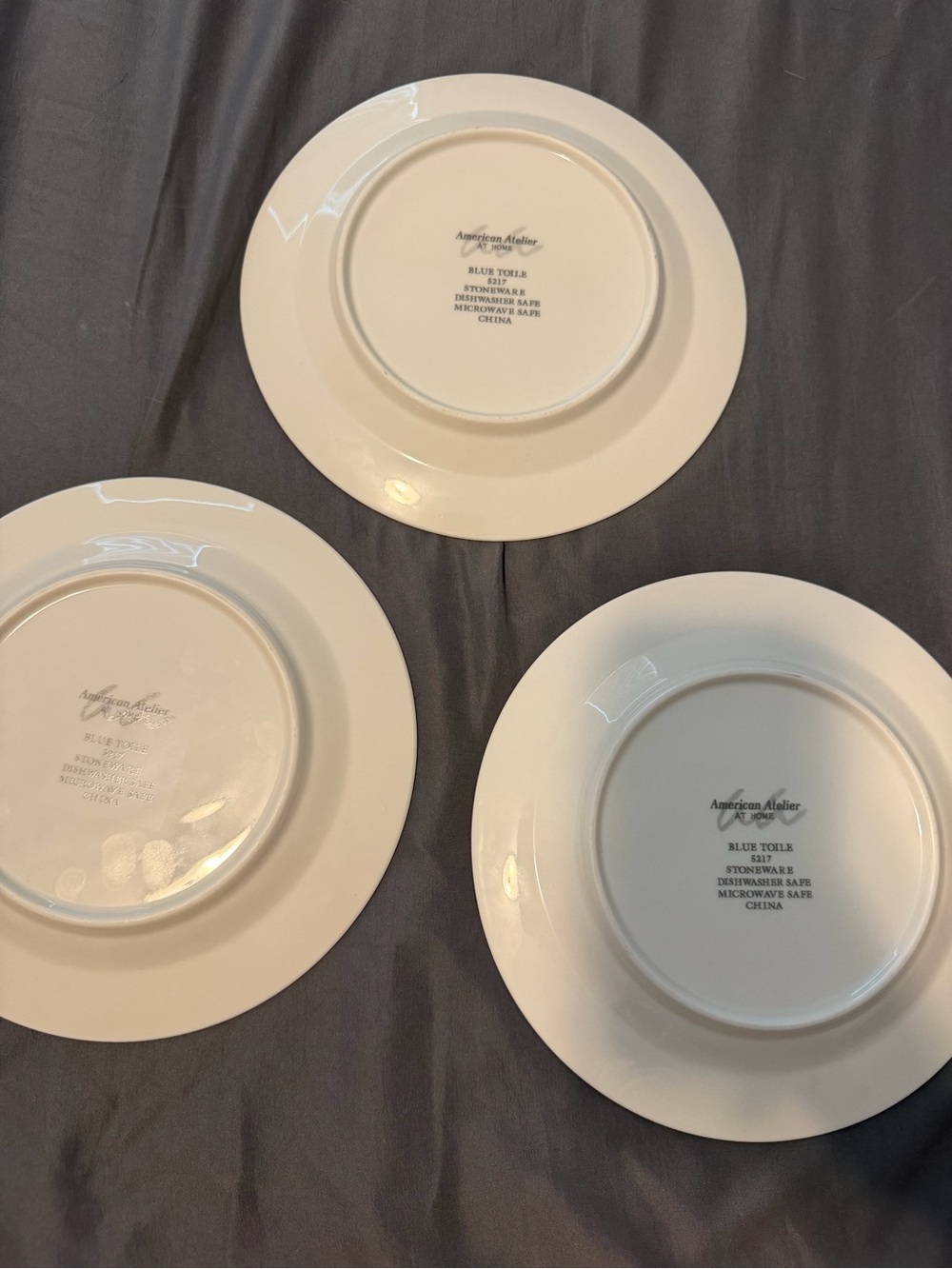 American Atelier Cream Ceramic Dinner Plates - Set of 3